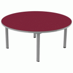 TABLE CARÉLIE MOB RONDE Ø120 T2 STRA POLY. CERISE GRIS/9006 - MOBIDECOR