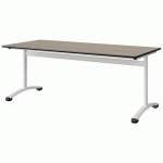 TABLE MALIBU 180X80 T5 DL STR ANTIB CHÊNE 1146/NOIR BLC 9016