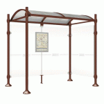 ABRI BUS PROVINCE 2.50 M 1 BARDAGE LAT. INOX ASPECT CORTEN - PROCITY