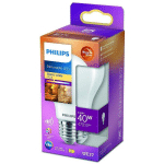 AMPOULE LED STANDARD E27 40W BLANC CHAUD DÉPOLIE VERRE COMPATIBLE VARIATEUR, VERRE - PHILIPS