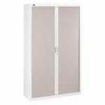 ARMOIRE À RIDEAUX BLANC/CHÊNE GRIS DÉMONTABLES BRUNEAU H 200 X L 120 CM