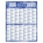 CALENDRIER ANNUEL MURAL 2026 - 14 MOIS RECTO / BLANC VERSO - 55 X 43 CM - BLEU
