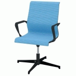 FAUTEUIL VISITEUR DINAMICA BAS RÉSIL BLEU PIED VERNI NOIR