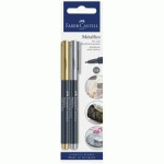 FABER-CASTELL MARQUEUR METALLICS, CARTE BLISTER DE 2 - LOT DE 5