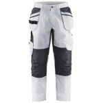 PANTALON DE TRAVAIL PEINTRE STRETCH BLANC/GRIS FONCÉ TAILLE 44L - BLAKLADER