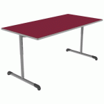 TABLE BANDANA 160X80 T3/T6 DL STRAT POLYU. CERISE GRIS/9006 - MOBIDECOR