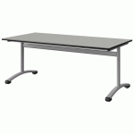 TABLE MALIBU 160X80 T4 DL ST ISOSON GRIS 1400/NOIR GRIS 9006
