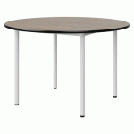 TABLE MALIBU Ø 120 T6 4P STRA CHÊNE 1146/NOIR BLC 9016 - MANUTAN EXPERT