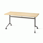 TABLE RABATTABLE POLLY L.160 X P.70 CM PLATEAU HÊTRE - ANTHRACITE