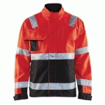 VESTE HAUTE VISIBILITÉ ROUGE FLUORESCENT/NOIR TAILLE XXXL - BLAKLADER