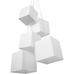 LAMPE DE SUSPENSION E27 MAX 40W 5 ABAT-JOUR EN POLYESTER BLANC FORME CUBE MESTA - BLANC