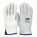 GANTS DE MANUTENTION CUIR FLEUR VACHETTE DOS CROÛTE - BLANC - TAILLE 9