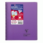 KOVERBOOK CAHIER RELIURE INTÉGRALE ENVELOPPANTE 17X22CM 160 PAGES LIGNÉ + MARGE COUVERTURE POLYPROPYLÈNE - VIOLET - LOT DE 5