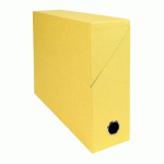 LOT DE 5 - BOÎTE DE CLASSEMENT EXACOMPTA CARTON DOS 9 CM JAUNE