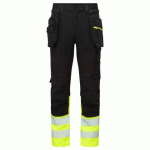 PORTWEST DX457 PANTALON DX4 ARTISANS HAUTE-VISIBILITÉ CLASSE 1 AVEC POCHES FLOTTANTES DÉMONTABLES JAUNE/NOIR - TAILLE 34 - STANDARD