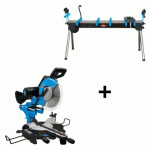 SCIE À ONGLET RADIALE SOR310 + STAND ÉTABLI PORTATIF EST290 LEMAN