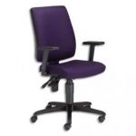 SIÈGE TWITTER, CONTACT PERMANENT, PIÉTEMENT NYLON, DOSSIER TISSU MAUVE ET ASSISE TISSU MAUVE