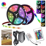 SWANEW RUBAN LED LUMINEUX BANDE LED POUR CHAMBRE, MARIAGE, FÊTE CUISINE RVB 5050 SMD MULTICOLORE 4M 30 LED AVEC 24 TÉLÉCOMMANDE - RGB