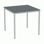 TABLE À MANGER VERSYS AVEC BASE ARGENTÉE RAL 9006 80 X 80 X 743 CM GRIS FONCÉ