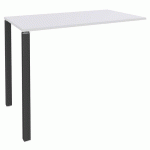 TABLE LOUNGE 2 PIEDS L120 X P80 X H105 BLANC/CARBONE