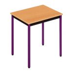 TABLE POLYVALENTE DROIT - L. 70 X P. 60 CM - PLATEAU HÊTRE - PIEDS PRUNE