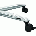 TABLE RONDE À PIED TÉLESCOPIQUE-Ø80CM-NOYER-CHROME - HAMMERBACHER