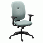 CHAISES DE BUREAU ALIA TISSU - DOSSIER HAUT AVEC ACCOUDOIRS - MÉCANISME SYNCHRONE - PIEDS NOIR