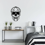 OPVIQ APPLIQUE MURALE W-050, CRÂNE NOIR, DÉCOUPE LASER