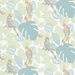 PAPIER PEINT JUNGLE VERT ET TURQUOISE PAPIER PEINT OISEAUX TROPICAUX JAUNE TAPISSERIE ANIMAUX POUR CHAMBRE ENFANT, SALON & PLUS - BRICOFLOR