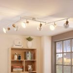 LINDBY SPOT POUR PLAFOND FRIDOLIN, 160CM, 6 LAMPES, BLANC, MÉTAL