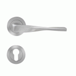 POIGNÉES DE PORTE SUR ROSACES RONDES SÉRIE ER 88 NEVADA - INOX SATINÉ -CLÉ I KARCHER DESIGN