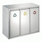 POUBELLE TRI SÉLECTIF 3X15L INOX MAT - V-PART
