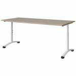 TABLE MALIBU 180X80 T3/T6 DL ST ABS CHÊNE 1146/BLC 9016 - MANUTAN EXPERT