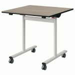 TABLE MALIBU RAB. 80X80 T6 DL ST CHÊNE 1146/NOIR BLC 9016 - MANUTAN EXPERT