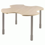 TABLE PMR Ø 140 CM RÉGLABLE STRATIFIÉ - ÉRABLE/GRIS - SUNSET CREATION
