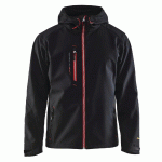 VESTE SOFTSHELL À CAPUCHE NOIR/ROUGE TAILLE L - MANUTAN COLLECTIVITÉS