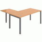 BUREAU ASTRO ARCHE 160X80 + EXTENSION 60X80 HÊTRE/ALU - BURONOMIC