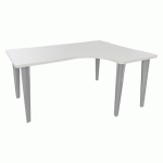 BUREAU EVIDENCE ASYMÉTRIQUE 160X120 RETOUR D BLANC/ALU - VINCO
