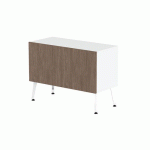 RANGEMENT BAS TENI LARG.120 CM 2 PORTES BLANC/NOYER - MBA