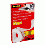 RUBAN ADHÉSIF SCOTCH DOUBLE FACE EXTRA FORT - LARGEUR 19 MM X LONGUEUR 1,5 M