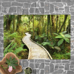 TAPIS EN VINYLE - PATH IN THE JUNGLE - PAYSAGE 2:3 DIMENSION HXL: 60CM X 90CM