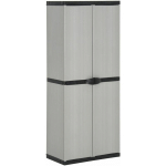 ARMOIRE DE RANGEMENT DE JARDIN 3 ÉTAGÈRES GRIS/NOIR 68X40X168CM