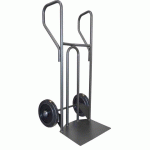 DIABLE ACIER TABLIER INCURVÉ POIGNÉE FERMÉE GRANDE PELLE 250 KG ROUES CAOUTCHOUC NOIR