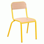 LOT DE 2 - CHAISE SCOLAIRE LUDO - TAILLE 5 - CE2/CM1 - JAUNE