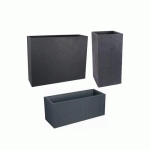 LOT MURET LOFT XL , BAC CARRÉ ET JARDINIÈRE VOLCANIA GRIS ANTHRACITE EDA PLASTIQUES