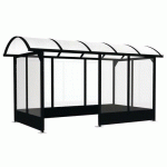 ABRI FUMEURS STANDARD 45 X 282 ET BAVETTES NOIR PROFOND - ABRI PLUS