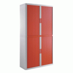 ARMOIRE EASY OFFICE HAUTEUR 204 CM CORPS BLANC RIDEAUX COLORIS ROUGE - MANUTAN COLLECTIVITÉS