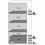 ARMOIRE SÉCURITÉ S-CLASSIC-90 S90.196.090.WDAS JAUNE