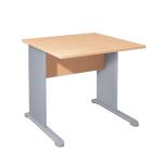 BUREAU DROIT PRONTO TENDANCE - L.80 X P.80 CM - PLATEAU HÊTRE - PIEDS L ALUMINIUM