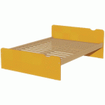 LIT TÊTE ET PIED DÉCO SOMMIER À LATTES 140X190 CM IDENTITÉ ARGENT/ORANGE - MANUTAN COLLECTIVITÉS